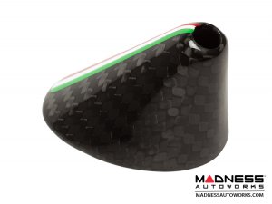 FIAT 500 Antenna Base Cover - Carbon Fiber - Italian Theme - Racing Stripe - EU Model
